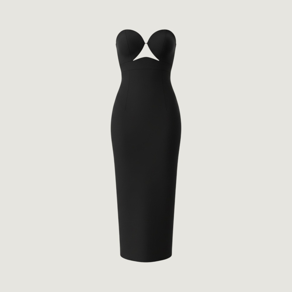 BCBGMAXAZRIA Womens Black Strapless Cutout Sweetheart Maxi Gown Dress Size 12